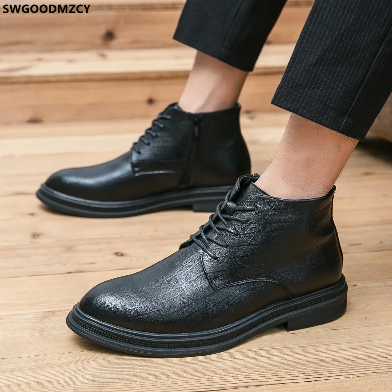 

Martin Boots Homme Platform Motorcycle Boots Men Winter Shoes Ankle Boots Man Leather Shoes for Men 2022 Botas Hombre Chaussure