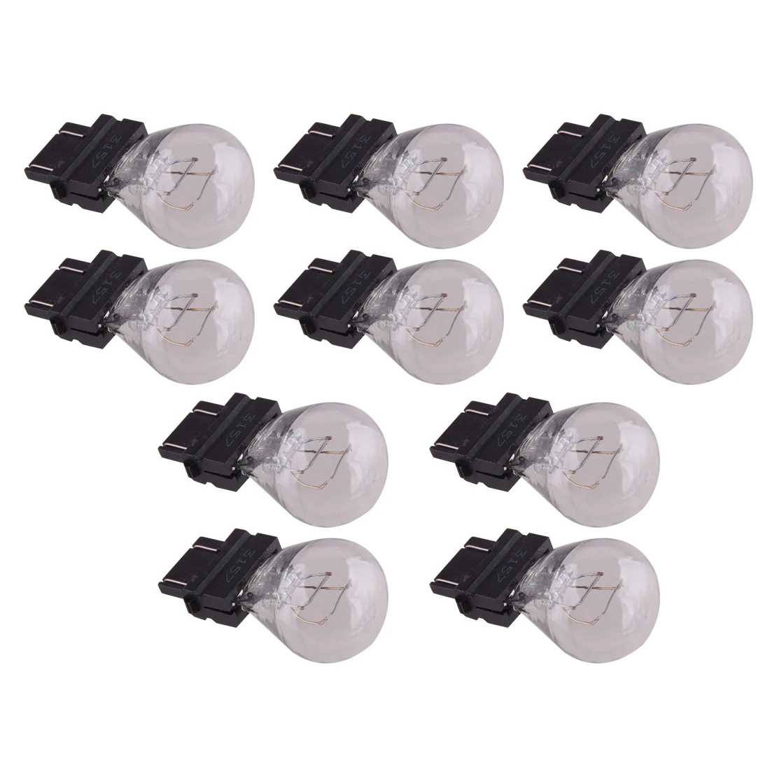 12 в 21 Вт 3000K универсальные 10 шт./комплект 3157 прозрачные стеклянные линзы DRL ходовой сигнал поворота Стоп-сигнал лампы