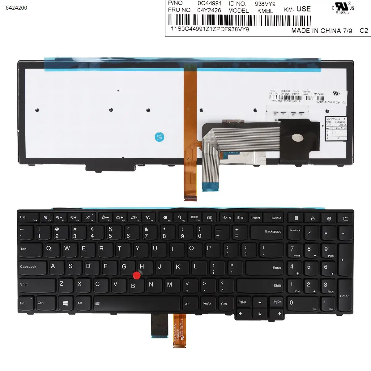 

US Laptop Keyboard for ThinkPad E531 T540 L540 T540P T550 L560 P50s L570 W540 W541 W550 W550s BLACK Backlit