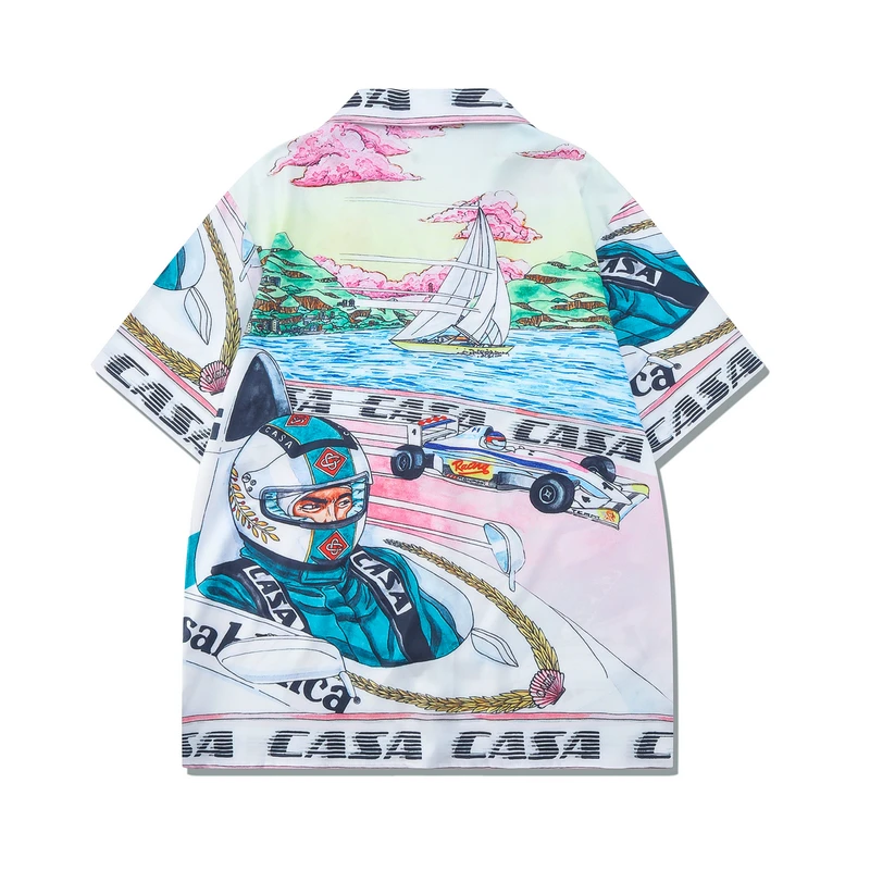 Multi Versions Pattern Print CASABLANCA Shorts Shirts Set Men Women Hip Hop Hawaii Beach Seaside Holiday Casual Shortpant Suit