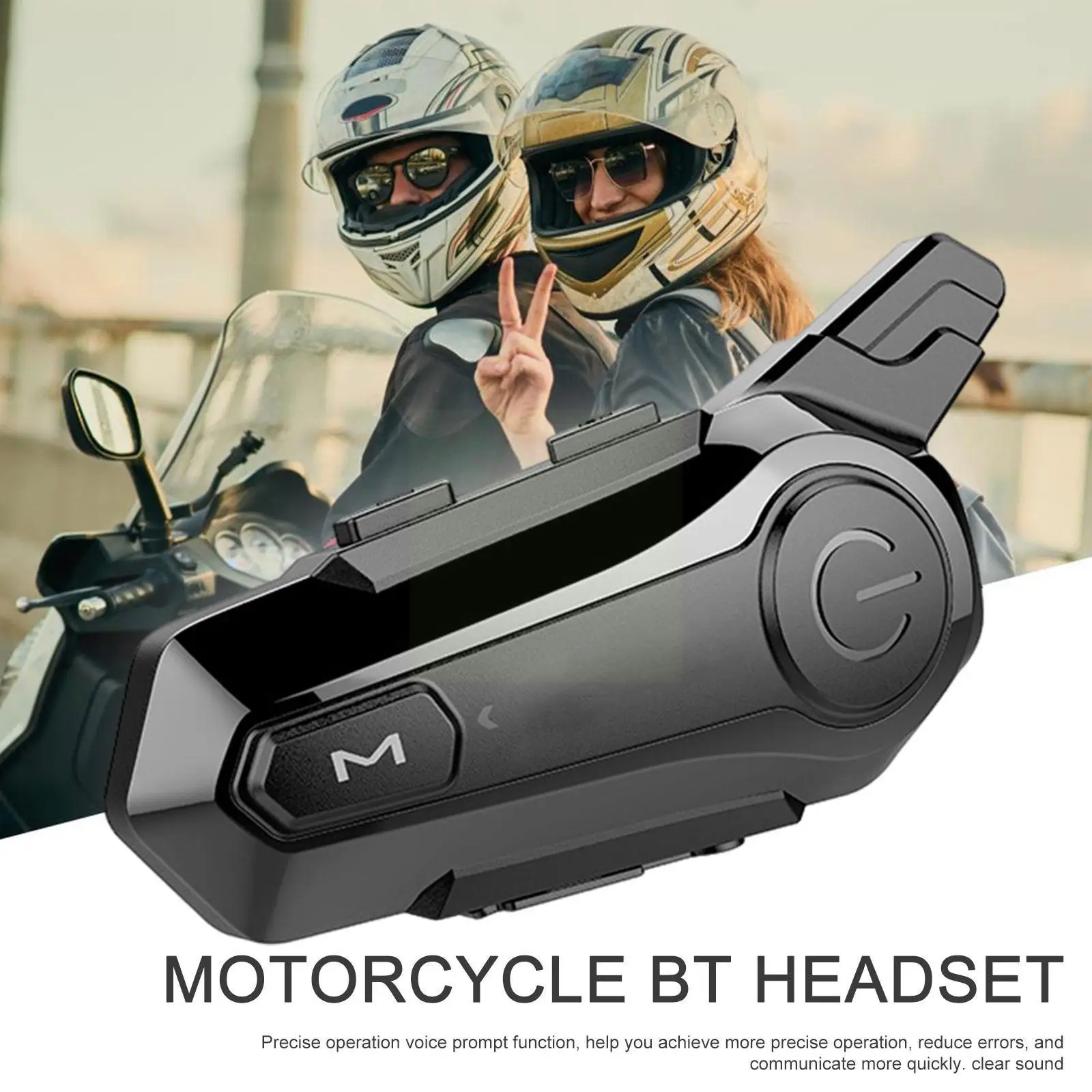 

Motor Helmet Intercom Bt V5.0 Motorcycle Wireless Headset Talkie Helmet Interphone Handsfree Walkie 1set Speaker Bluetooth K8s3