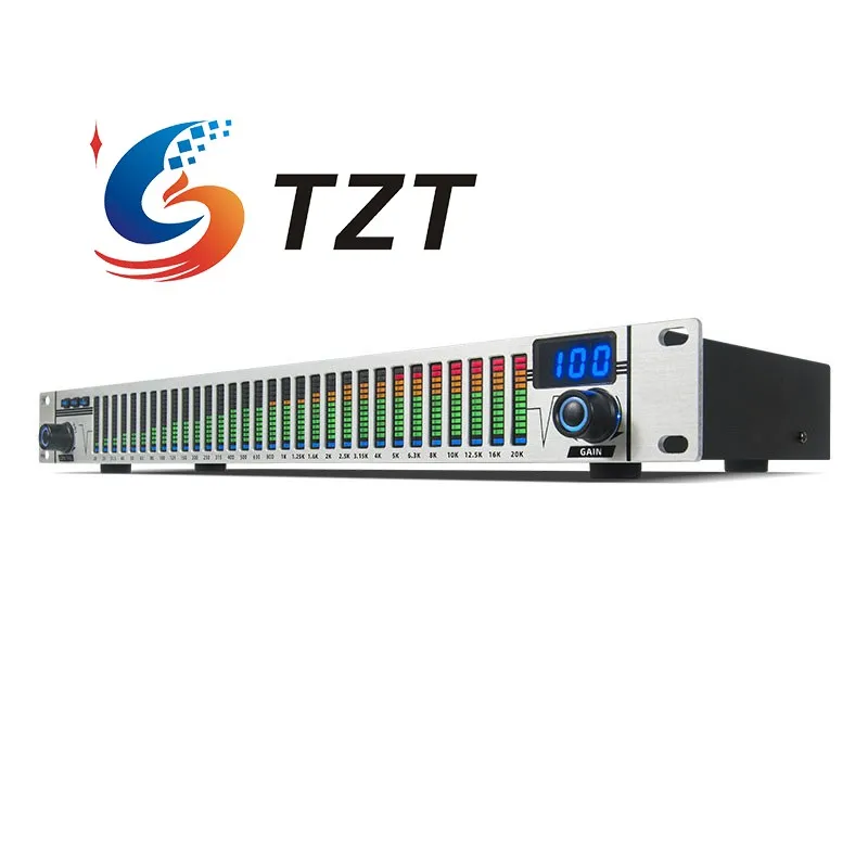 TZT EQ-A31 Профессиональный 31-полосный эквалайзер Цифровой (серебристый) для сцены