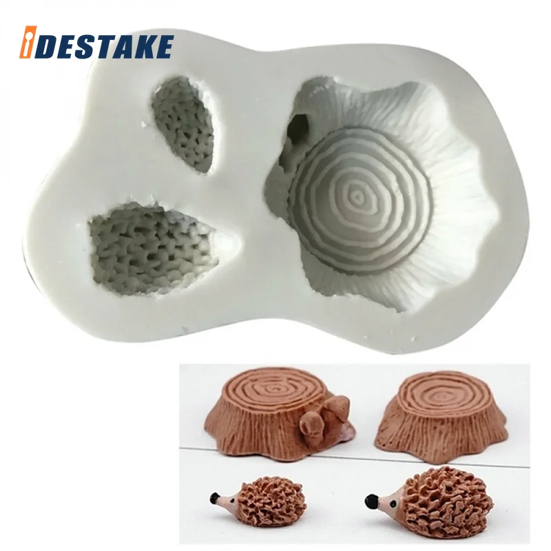 

Cartoon Hedgehog Squirrel Stump Baking Cake Mold DIY Cake Decoration Ornament Silicone Mold Chocolate Fudge Gum Tools Bakeware