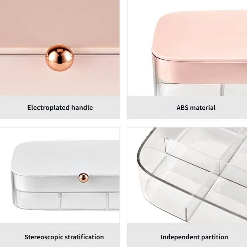 Portable Multi Layer Jewelry Box Jewelry Organizer Displays Travel Jewelry Box Plastic Transparent Necklace Ring Divided Storage
