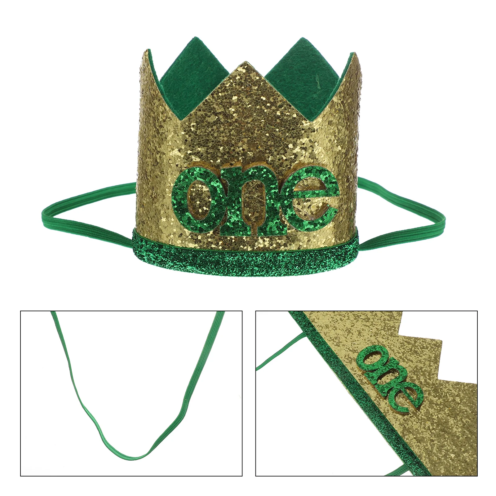 

Baby Birthday Kids Hat Tiara Headband Props Photo Green Costume Party Girl First Cosplay Elastic Shaped