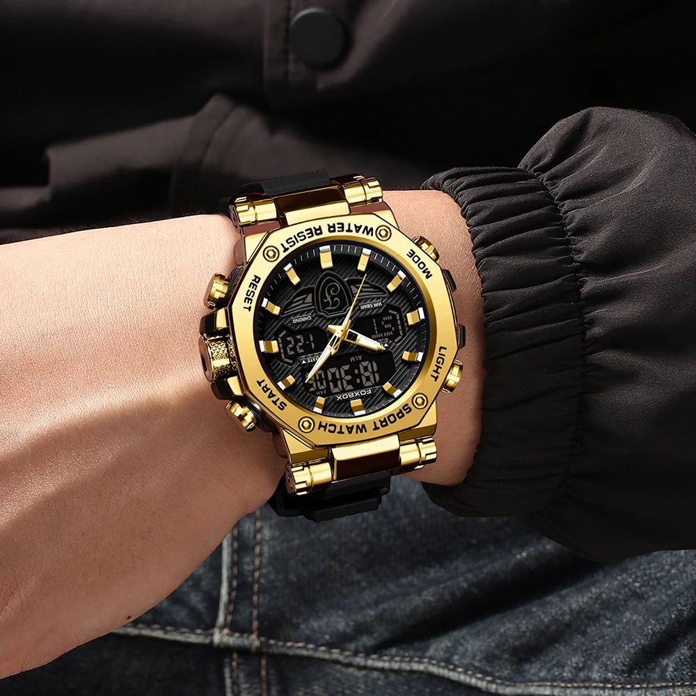 Часы наручные LIGE Youth Мужские Цифровые спортивные ударопрочные водонепроницаемые