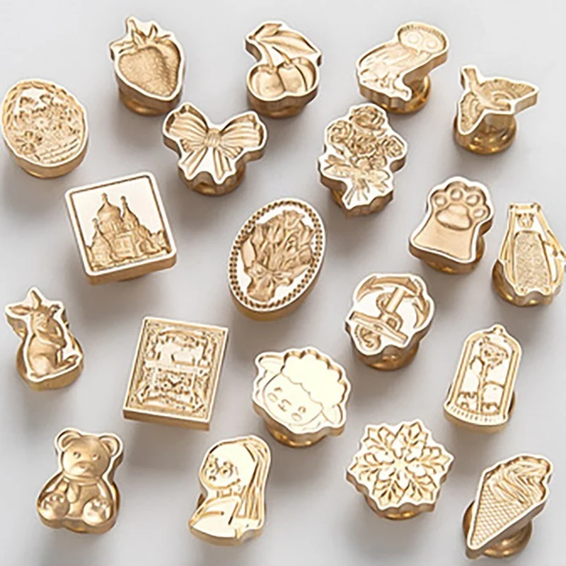 

Cute Plants Flower Snowflake Wax Seal Stamp DIY Bear Cactus Giraffe Sealing Stamps Seals Card Hobby Wedding Envelope Craft Decor