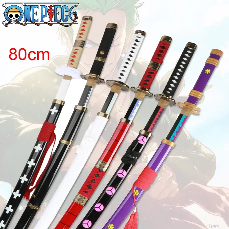 

80cm Roronoa Zoro Katana Anime Cosplay Wood Sword Model Toy Kitetsu Yama Shusui Japanese Samurai Catana Yubashiri Wado Ichimonji