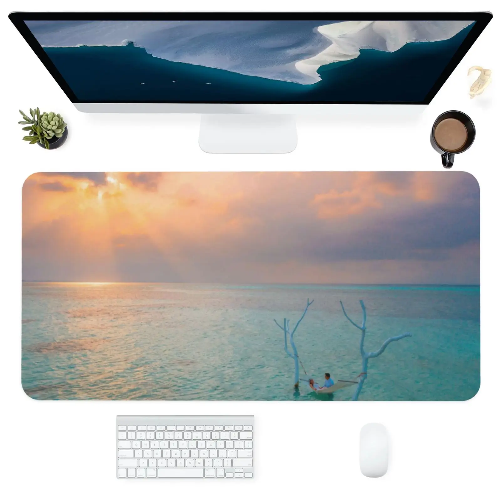 

Simple Landscape Creative Abstract Keyboard Mat Gaming Desk Mats Mouse Pad Deskpad Gaming for Office Home Computer