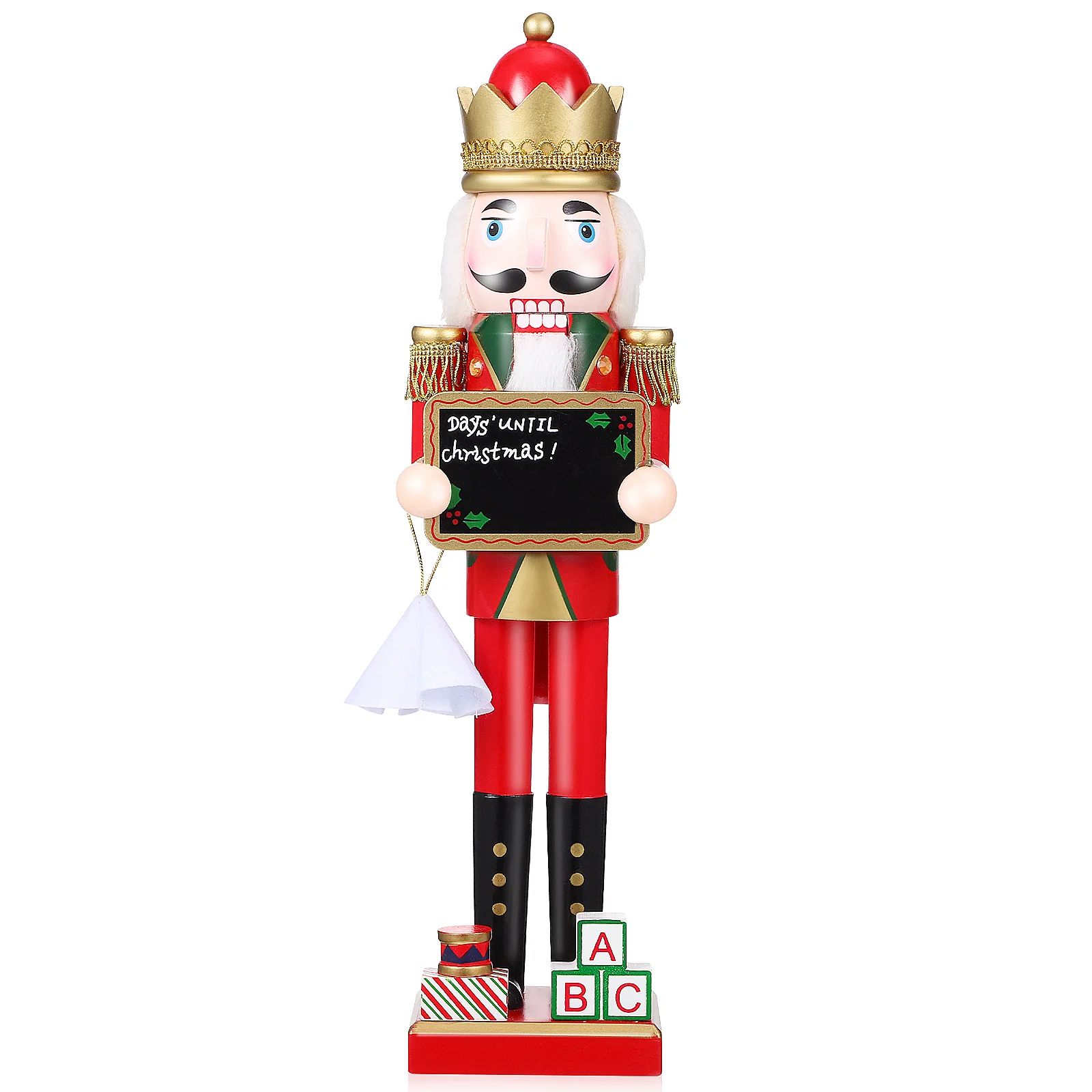 

Nutcracker Soldier Wood Xmas Wooden Desktop Ornament Craft Scene Layout Supply Tall Christmas Decoration