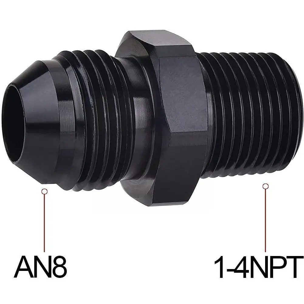 

An8-1-4 Npt Straight Fuel Hose Adapter Pipe Thread Oil Cooling Pipe Fitting Adapter R8o2