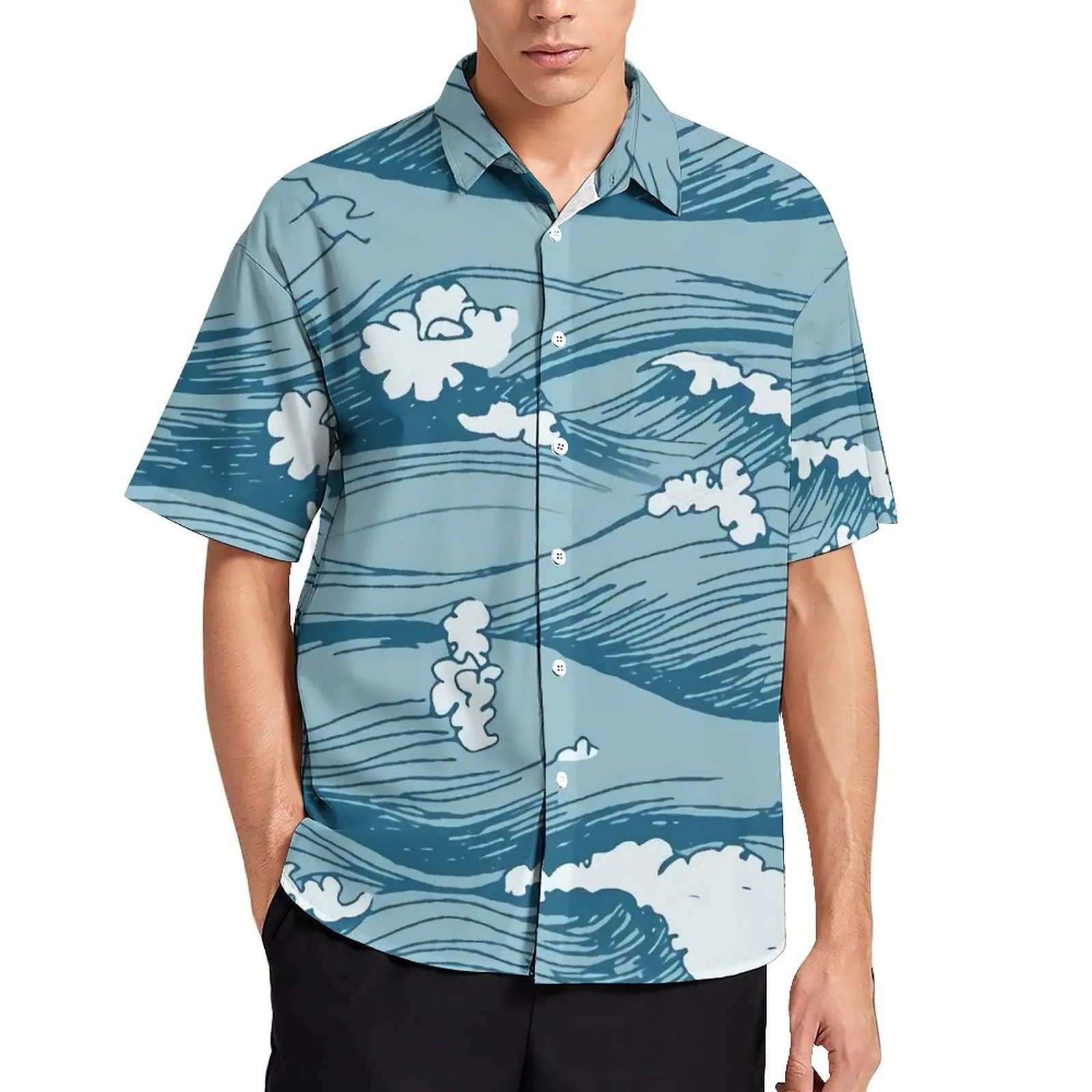 

You Belong With Me Giyuu Tomioka Wave Casual Shirts Anime Demon Slayer Vacation Shirt Hawaiian Fashion Blouses Graphic Plus Size