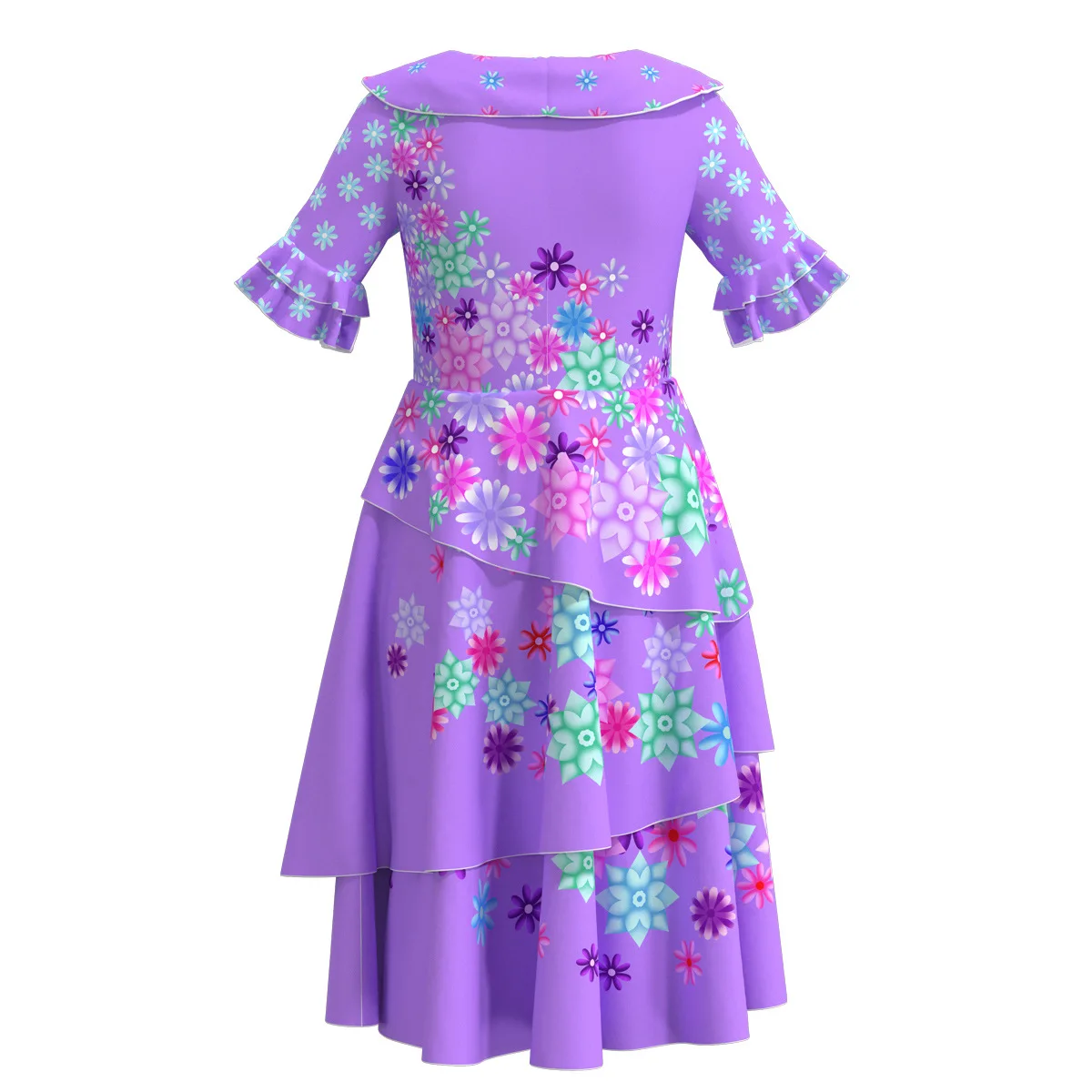 Детское платье для косплея Изабелла Мадригала фиолетовое с длинной юбкой и