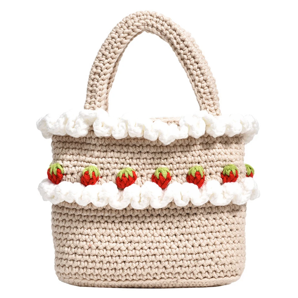 

Straw Handbags For Women 2022 Spring Shoulder Bags Female Flower Design Bucket Purses Ladies Kawai Brand Top Handle Satchels