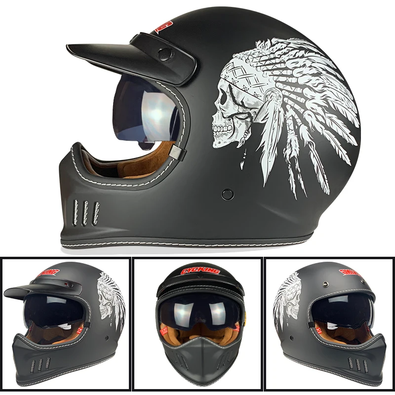 

Motorcycle Helmet Full Face casco moto Helmet Vintage Chopper Retro Helmet capacete de motocicleta modular helmet DOT Approval
