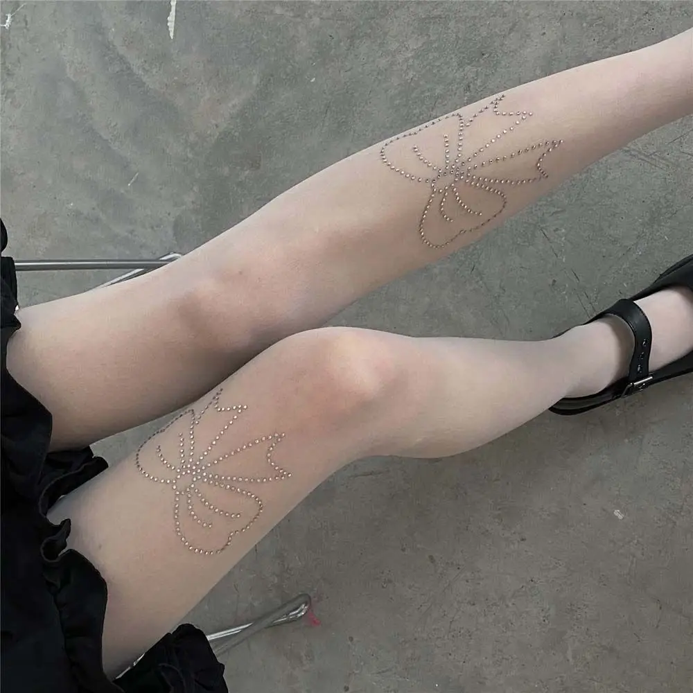 Сексуальные женские колготки со звездами и стразами сетчатые в сетку высокие