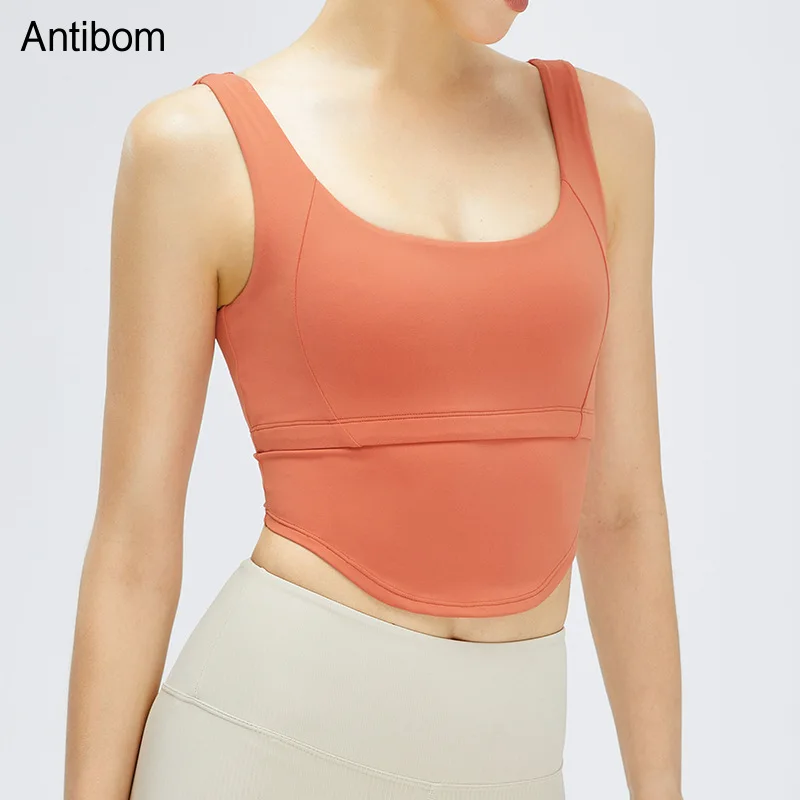 

Antibom Yoga Bra Women's High Elastic Slim Fit Beautiful Back Breathable Running Fitness Underwear Nude Sports Vest