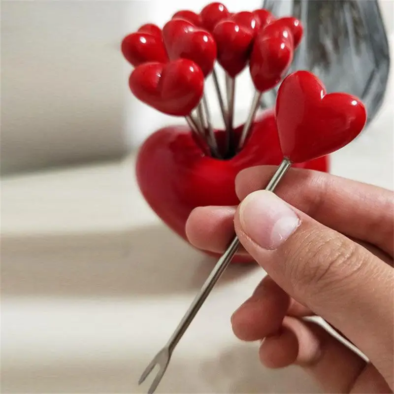 

Love Shape Childrens Fork Sign Stainless Steel Dessert Fork Fruit Fork Tableware Cake Fork