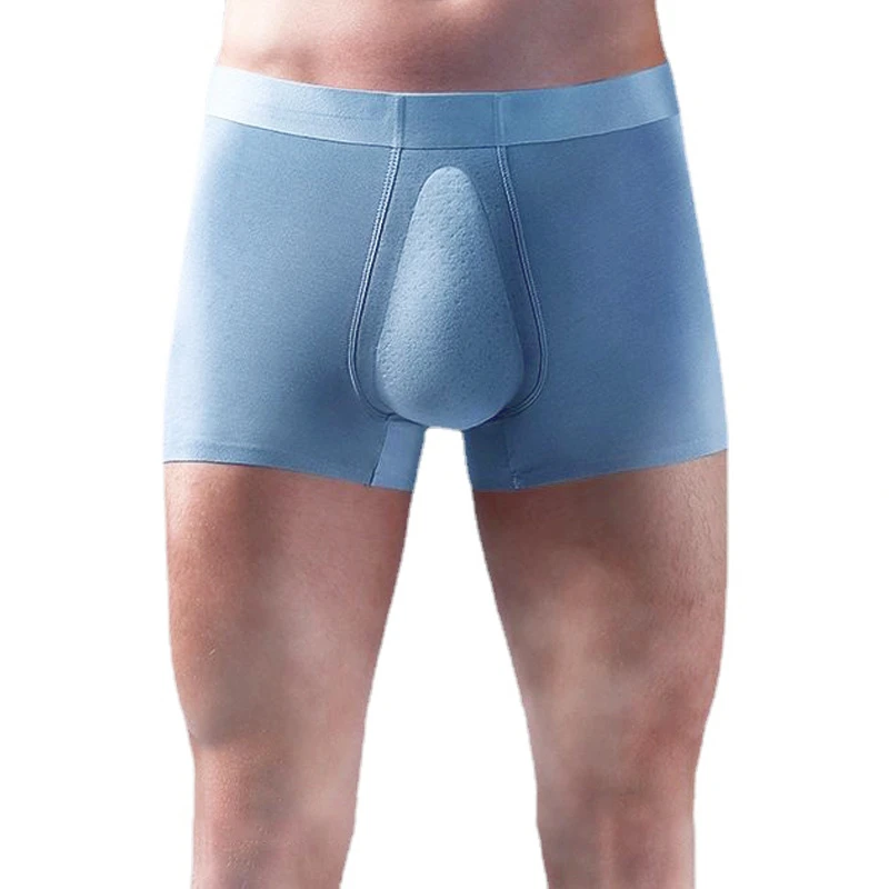 Man 3D Crotch Boxers Latex Penis Pouch Breathable Underwear Seamless Modal Copper Anti-Bacterial Lingerie Ropa Interior Hombre