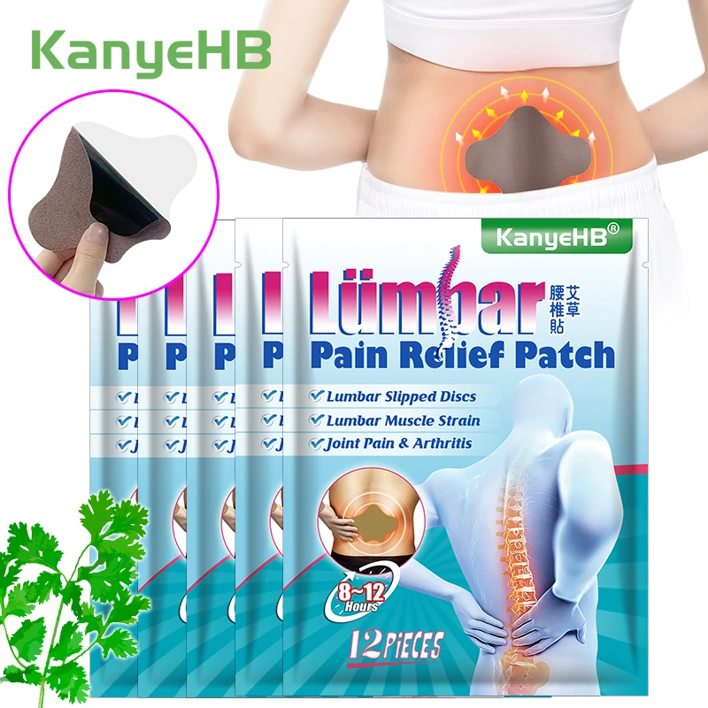 

60Pcs=5Bags Wormwood Lumbar Spine Patches Back Muscle Pain Relief Neck Knee Joint Arthritis Medical Self-heating Plaster A1226