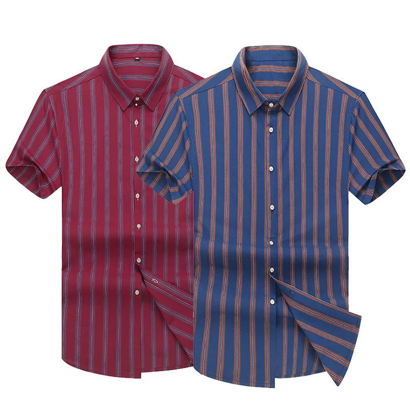 

Boutique 7XL мужская Тонкая полосатая деловая Повседневная Удобная модная дышащая рубашка в британском стиле с коротким рукавом