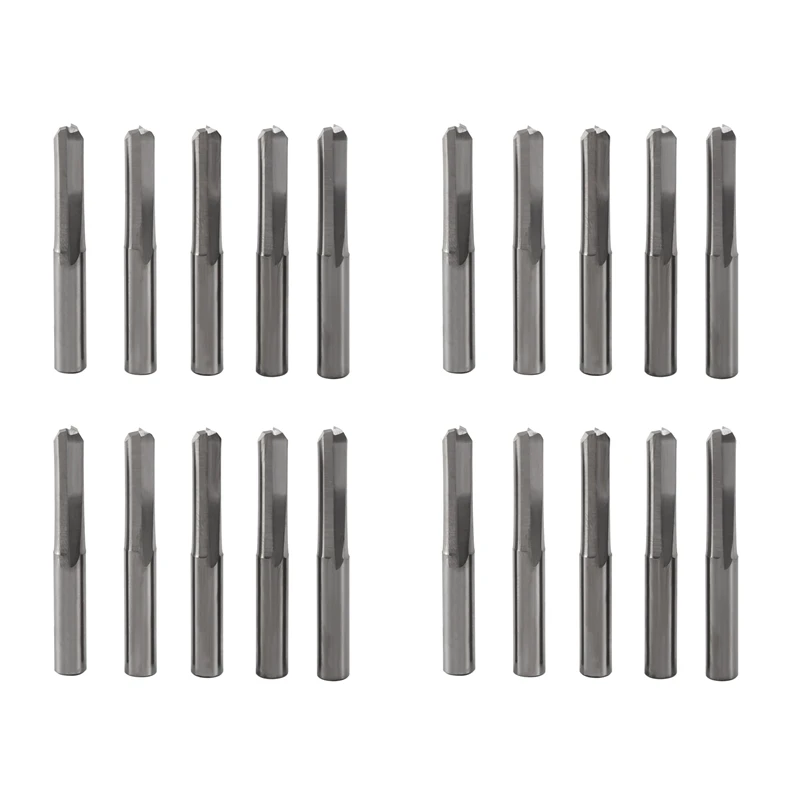 

20Pcs 6Mm 22Mm Double Edged Straight Router Bits Straight End Mill Cutter 2 Flutes Cnc Cutting Tungsten Steel Slot Bit