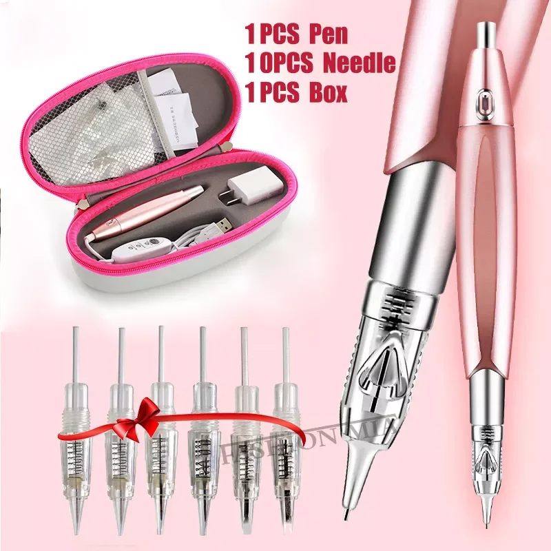 

Microblading Charme Princesse Permanent Makeup Machine Kit Eyebrow Lip Tattoo Digital Pen MTS Beauty Supply with 10Pcs Needles