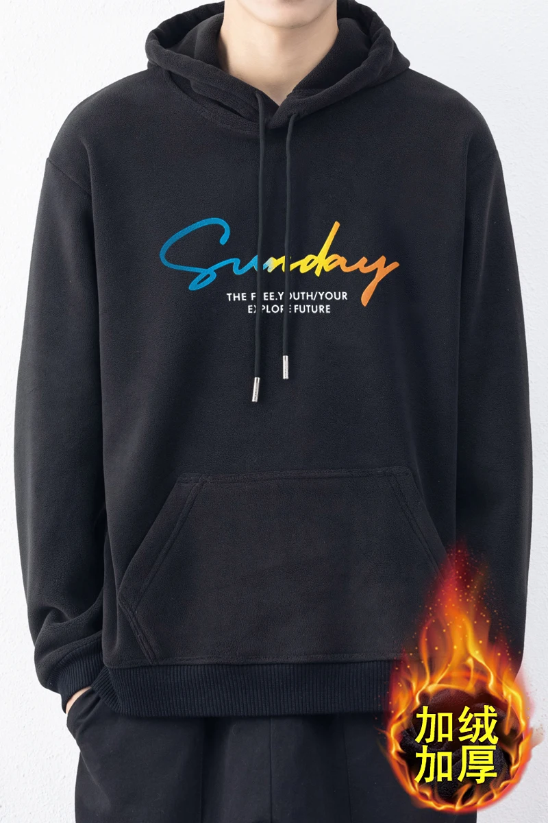 Heavyweight Hoodies Sweatshirts Man Bleached Fleece Thick Loose Oversize Casual Autumn Winter Tops Tide Mens Clothing