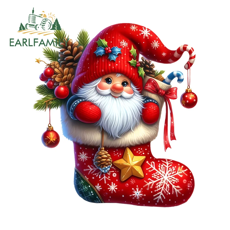 

EARLFAMILY 13 см × 11,6 см Отец Рождество Chibi Tuya дизайн автомобильные наклейки забавные мультяшные наклейки на багажник ноутбука красивый декор кузова автомобиля