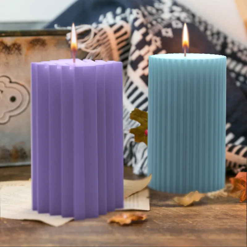 

Mirror Geometric Texture Candle Silicone Mold for Handmade Desktop Decoration Gypsum Resin Aromatherapy Candle Silicone Mould