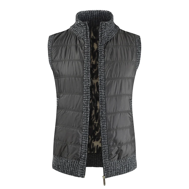 Plus Size Men's Sweater Vest Thick Warm Sleeveless Jackets Coat Cashmere Casual Zipper Knitted Fleece Vest M-3XL 2023 Fashion
