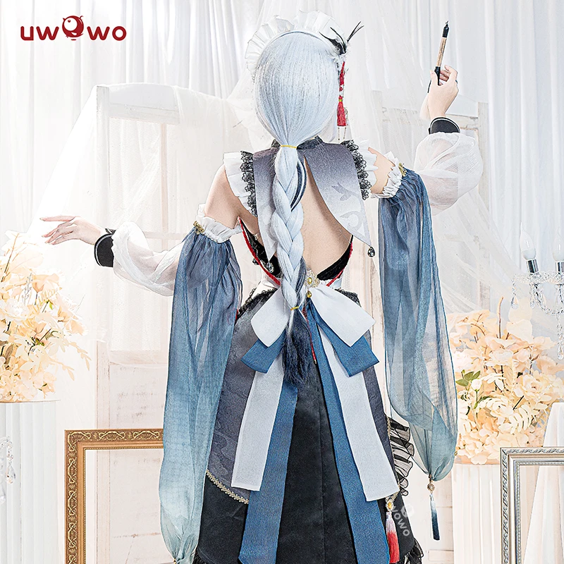 PRE-SALE UWOWO Shenhe Cosplay Maid Dress Costume Game Genshin Impact Fanart Shenhe Cosplay Maid Dress Role Play Outfit