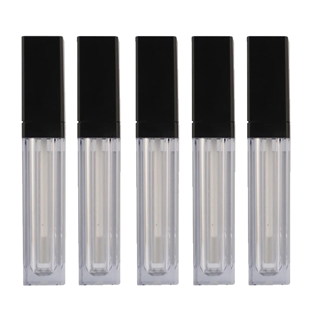 

5 шт. 5 мл пустой тюбик для блеска для губ бутылка жидкая подводка для глаз Квадратный Контейнер прозрачные многоразовые бутылки