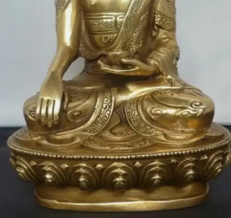 Старый Тибет Тибетский Буддис Амитабха Шакьямуни бронзовая статуя Дракона Будды