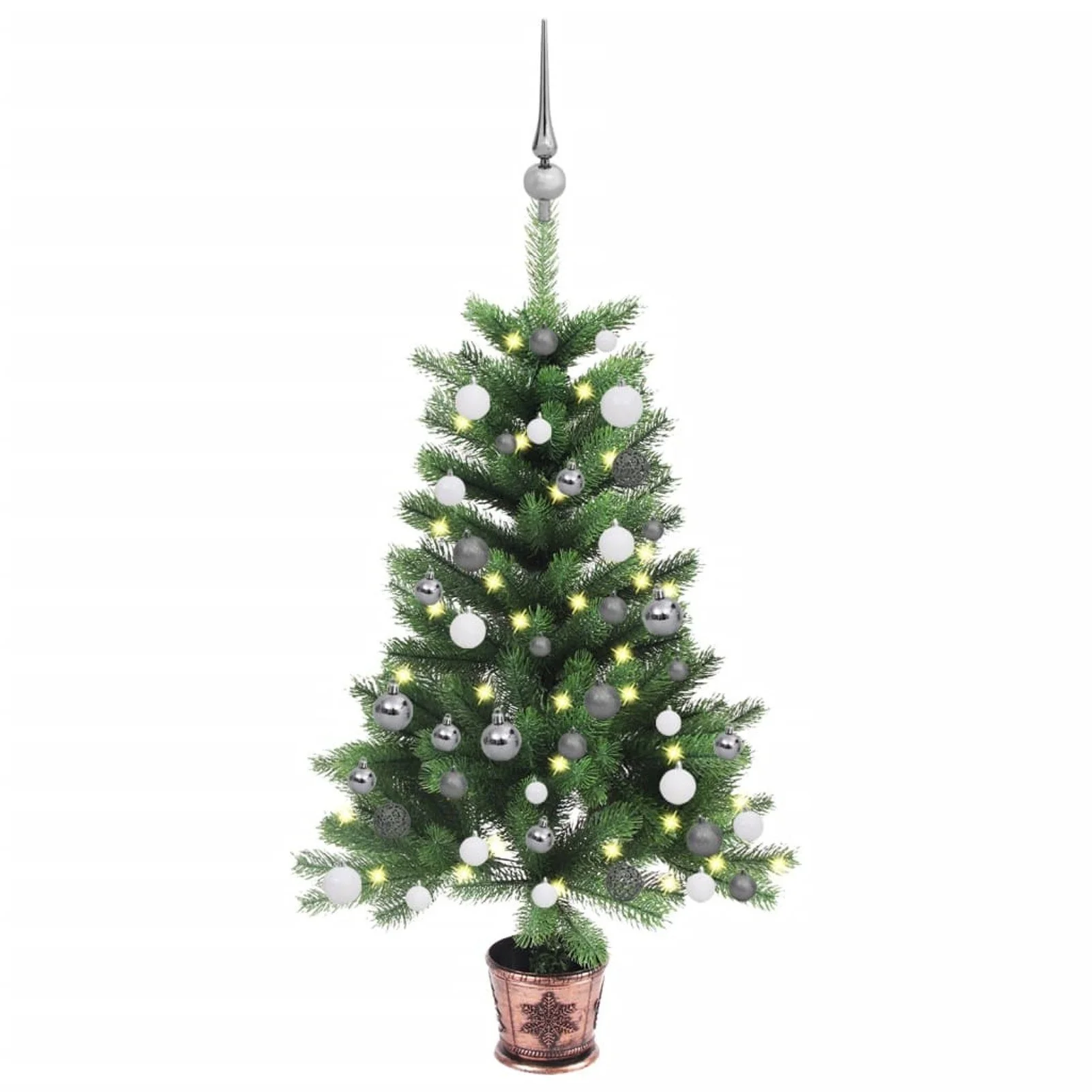 

Artificial Christmas Tree with LEDs&Ball Set 35.4" Green