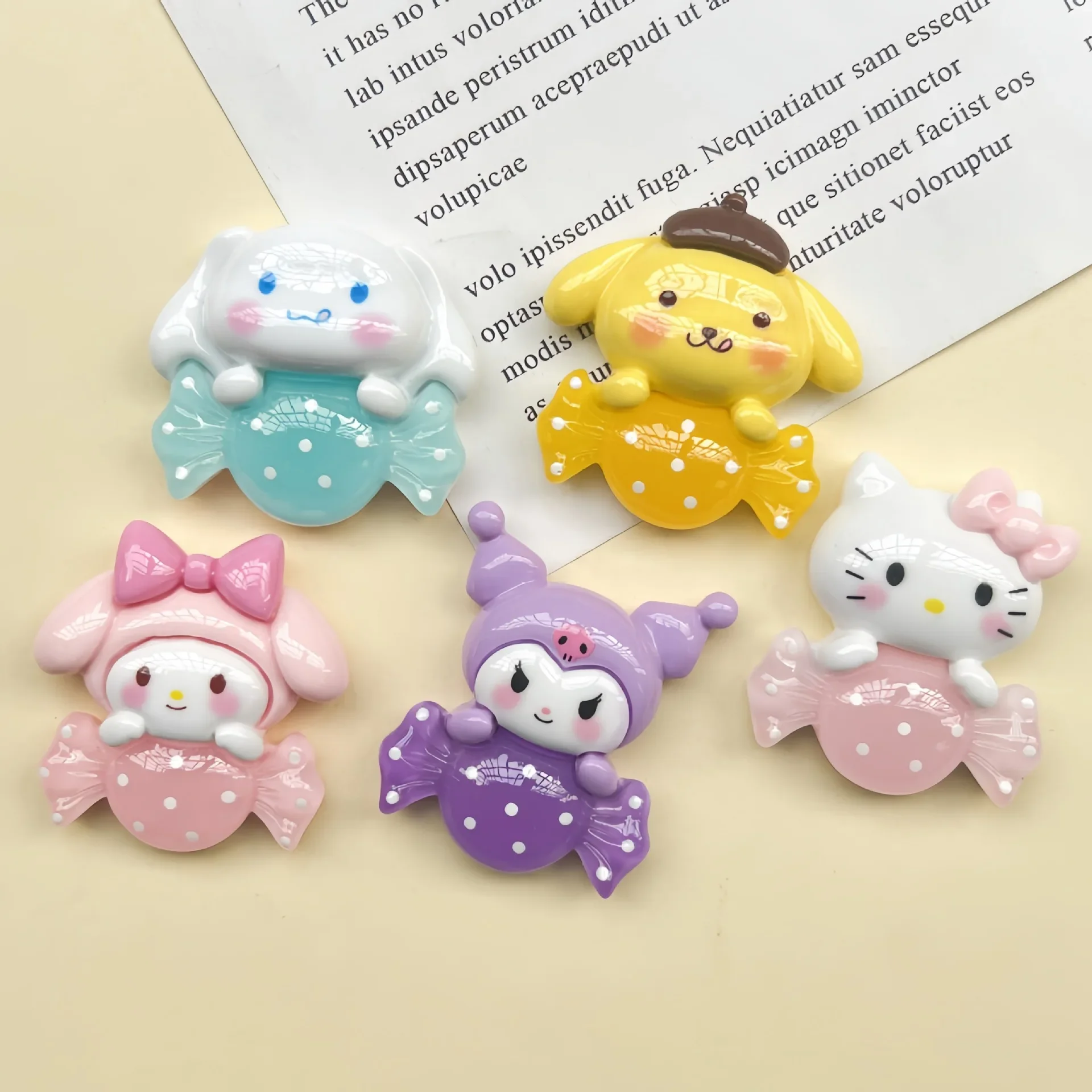 2 шт. милые конфеты Sanrio серия мультяшных смол с плоской задней частью аксессуары