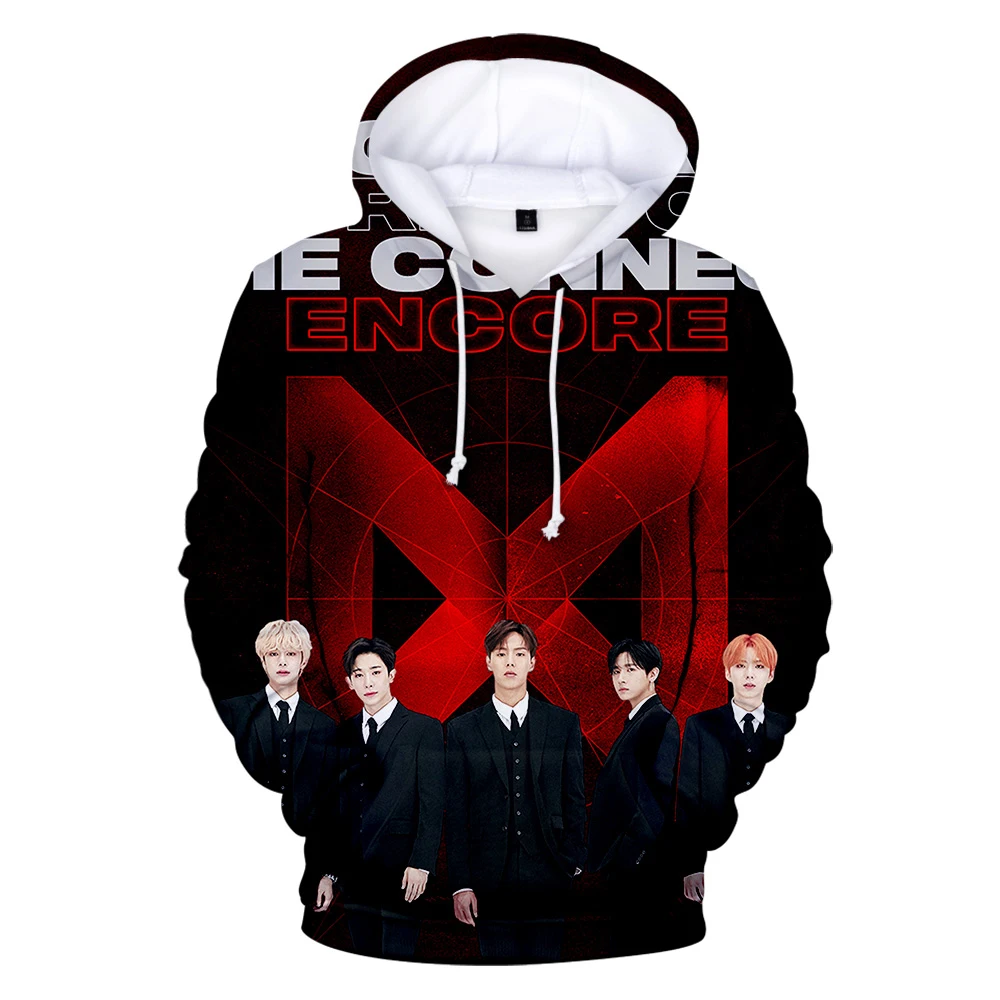 

Модные Смешные Толстовки в стиле хип-хоп с мультипликационным принтом Monsta X, повседневные толстовки с длинным рукавом для мужчин, женщин, вз...