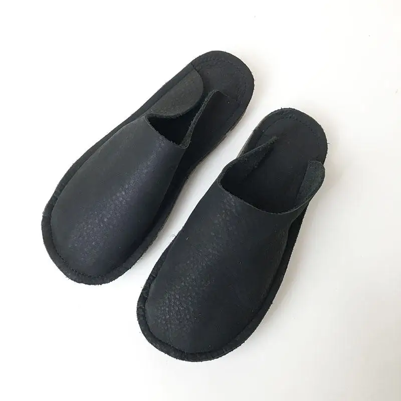 Фото Careaymade-летние женские тапочки из натуральной кожи, нескользящие сандалии с мягким носком, удобная обувь против запаха и пота №3