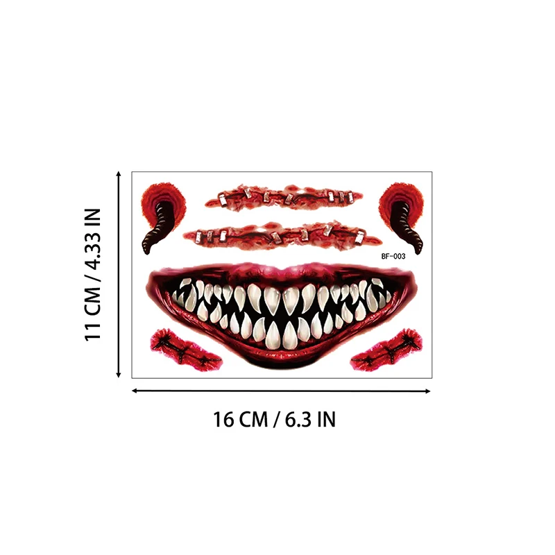 Тату-наклейка на лицо День мертвых Хэллоуин