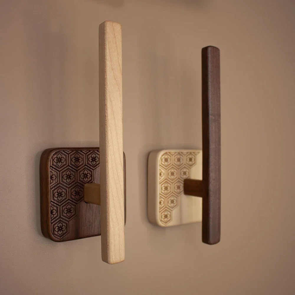 Современные занавески ваби-саби с гравировкой из орехового дерева подхваты для