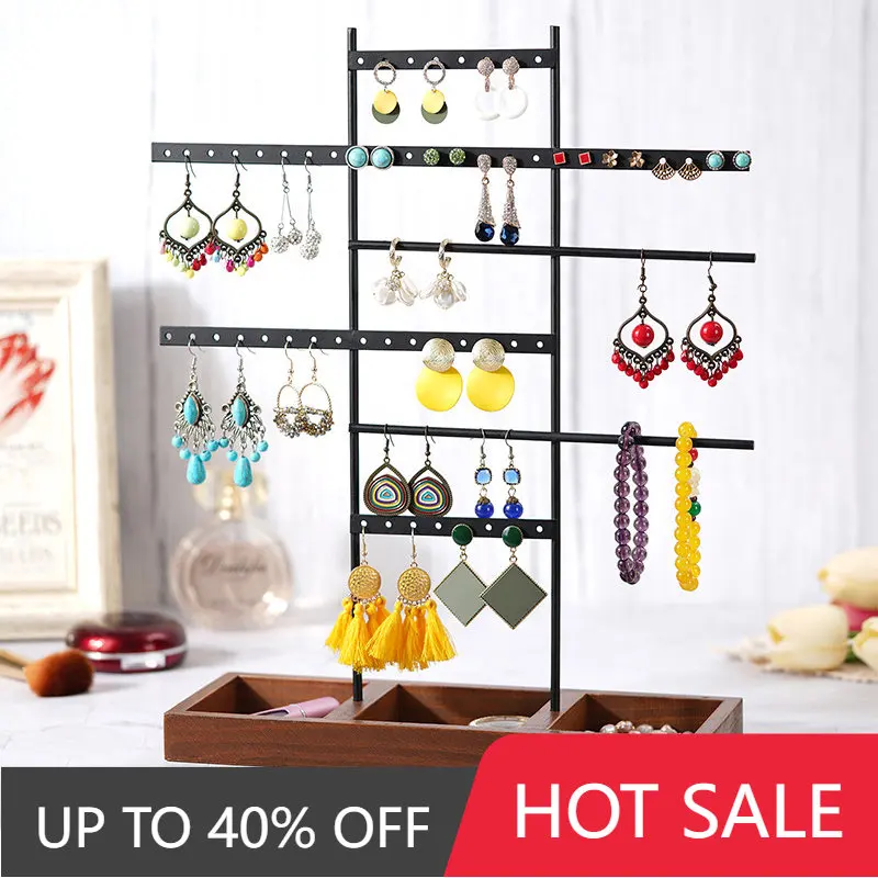 New Vertical Iron Jewelry Display Frame Earring Frame Household Folding Necklace Pendant Display Frame