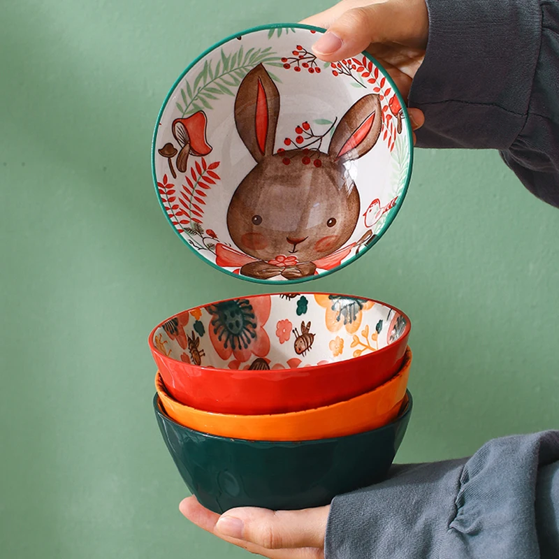 Миски для супа мультяшная миска еды бытовая стандартная одинарная лапша Милая