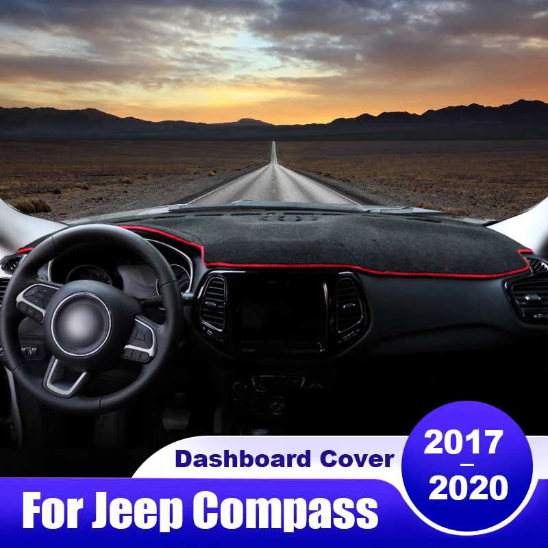 

For Jeep Compass 2017 2018 2019 2020 Car Dashboard Cover Dash Mat Sun Shade Instrument Desk Non-slip Pad Accessories