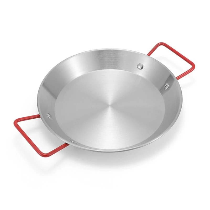 

T84E Stainless Steel Dishes Salad Plate with Handle Kitchen Meal Snack Tray Picnic For Kitchen Restaurant Household Home Tool