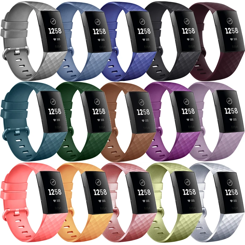 Sport Bands For Fitbit Charge 3 Strap Soft TPU Watch Strap Bracelet Replacement Belt For Fit bit Charge 4 Charge 3 SE Band