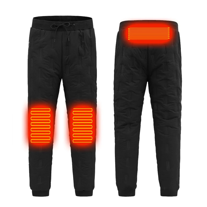 Male Heating Pants Elastic Waist USB Heated Sports Trousers Skiing Fishing Motorcycle Outdoor Casual Thermal Pants Plus Size 6XL