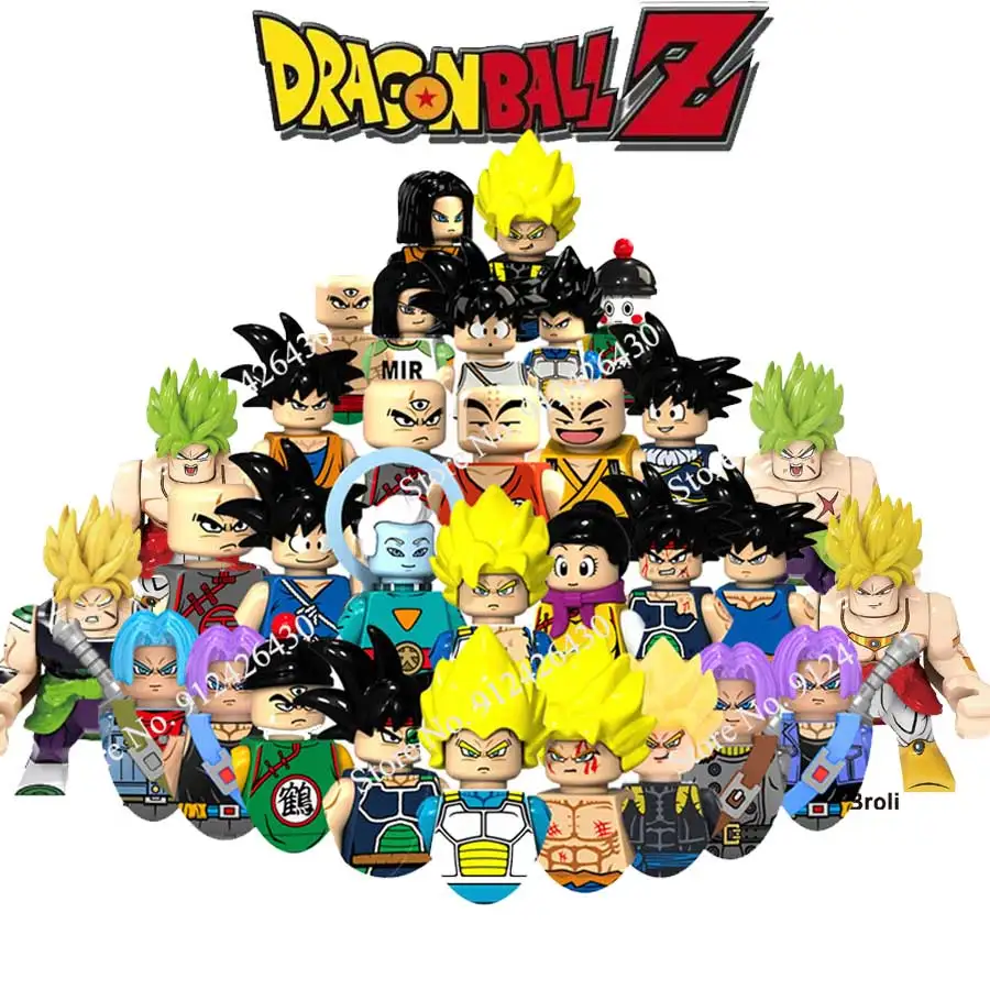 KT1007 Dragon Ball Anime Cartoon Goku Vegeta Dragon Buliding Blocks Bricks Mini Action Figures Kids Assembl Toys Birthday Gift