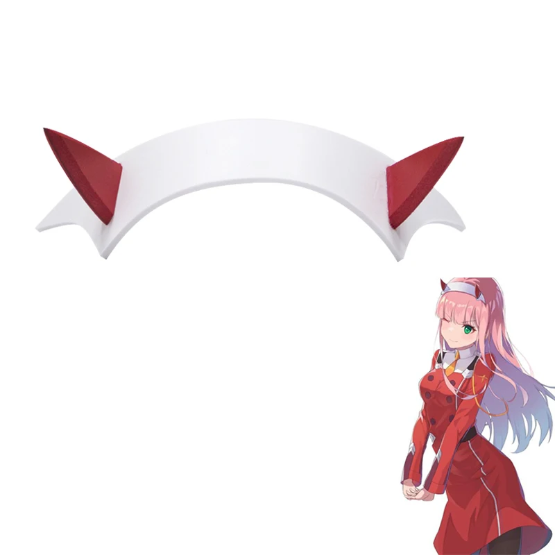 

DARLING In The FRANXX Zero Two Cosplay Props Headgear Devil Horn Acrylic Keychain Metal Necklace Fashion Holiday Gift
