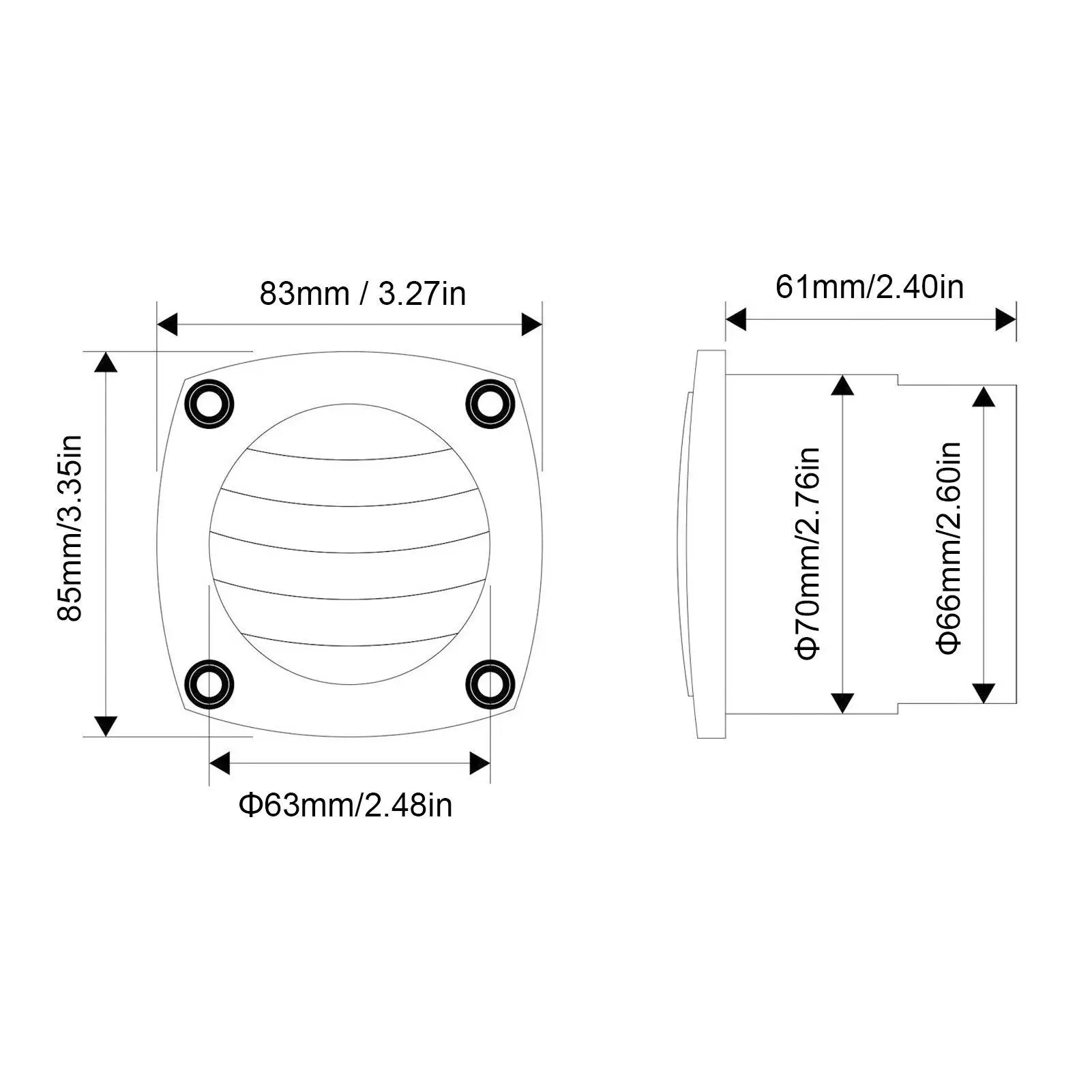 Вытяжные вентиляционные отверстия для лодки белой жалюзи высокопрочные