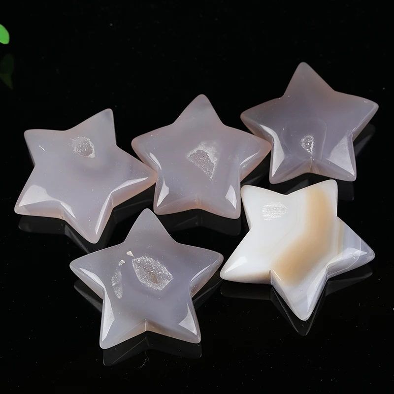 

1PC Natural Agate Pentagram Carving Natural Crystal and Stone crystal druse Room Decor Healing Crystal Home Decorations Gift